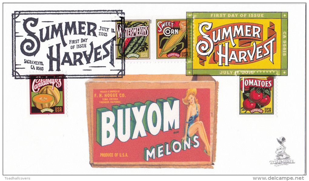 Summer Harvest FDC With DCP & B&w Pictorial Cancellations, From Toad Hall Covers - 2011-...