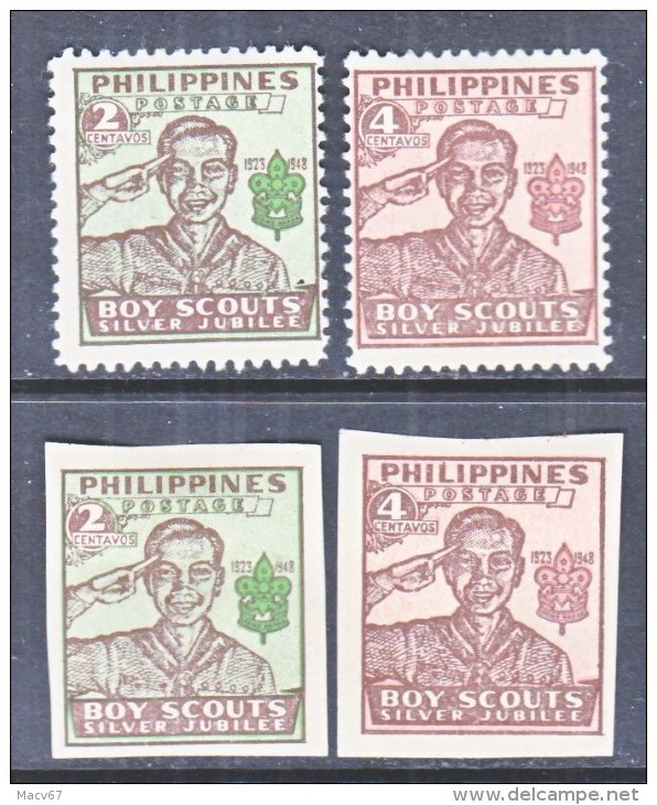 PHILIPPINES  528-9, 528a-9a    *    SCOUTING - Filipinas