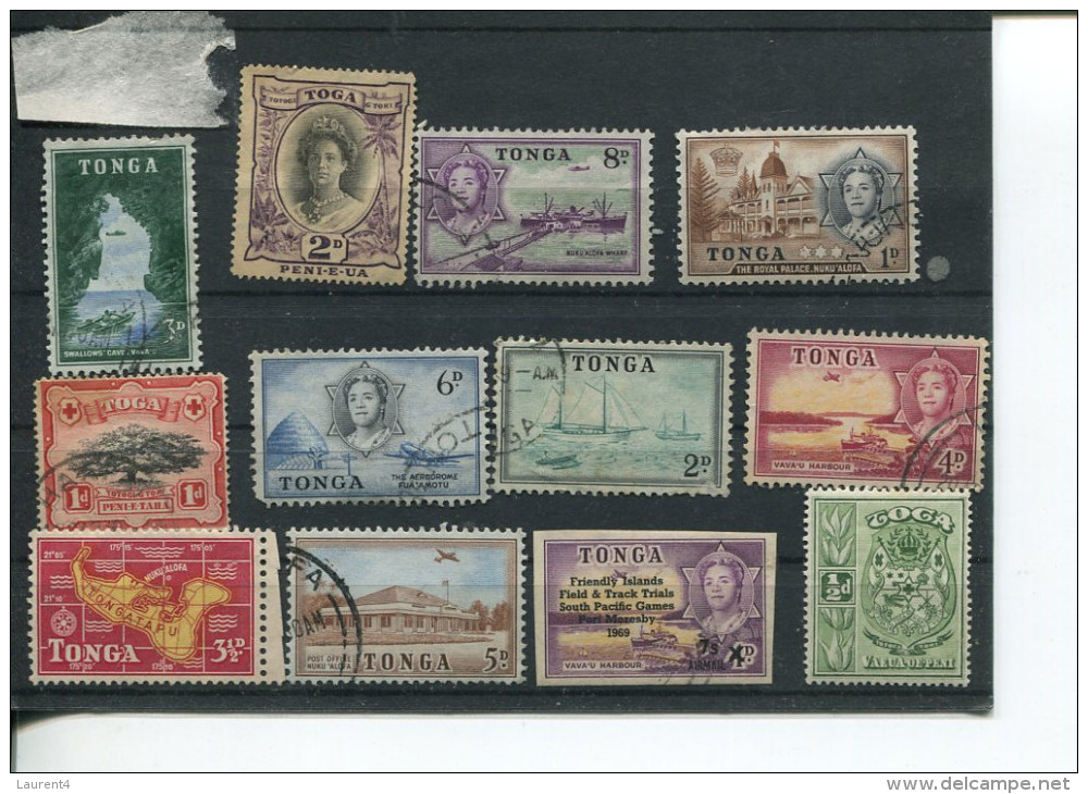 (987 Stamps - 18-11-2015) Tonga - Selection Of Older Used Stamps (12) - Tonga (...-1970)
