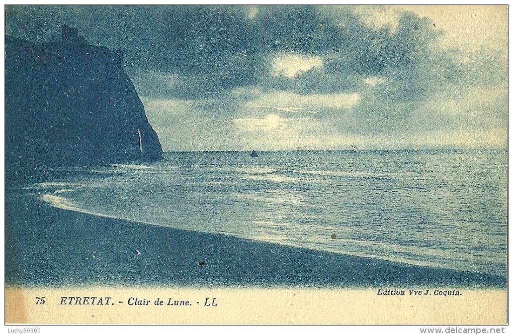 ETRETAT - CLAIR DE LUNE - COULEUR BLEUTEE - CARTE VIERGE - Etretat