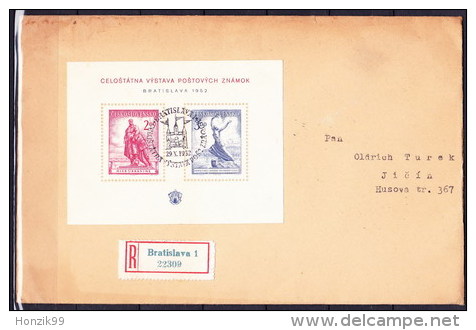 Tchécoslovaquie 1952 Lettre Récomandé, Voyagé Petit Defaut - Covers & Documents