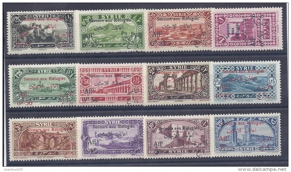 SYRIE - 167/178 SERIE COMPLETE NEUFS MLH - Timbres-taxe