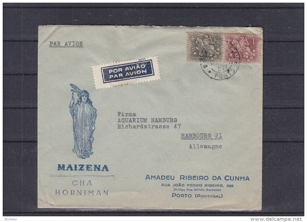 Chevaux - épée - Chevalier - Bouclier - Portugal - Lettre De 1954 ° - Pub Maizena - Indien - Lettres & Documents