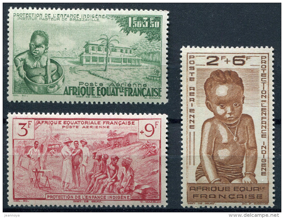 GRANDE SERIE COLONIALE DE FRANCE - PROTECTION DE L'ENFANCE INDIGÈNE - SERIE COMPLÉTE DE 59 VALEURS ** - LUXE - 1942 Protection De L'Enfance Indigène & Quinzaine Impériale (PEIQI)