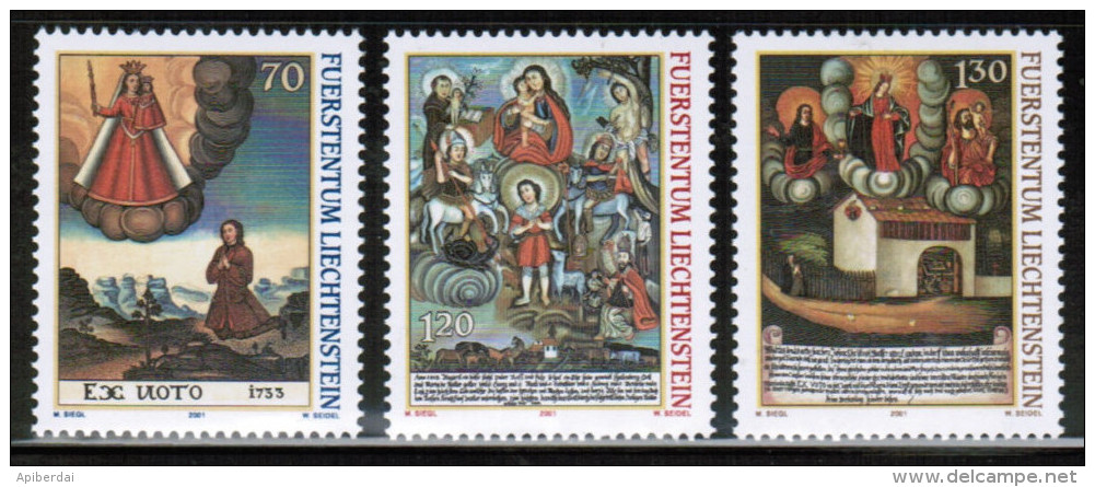 Liechtenstein - 2001 Ex Voto (unused Serie +  FDC) - Lettres & Documents