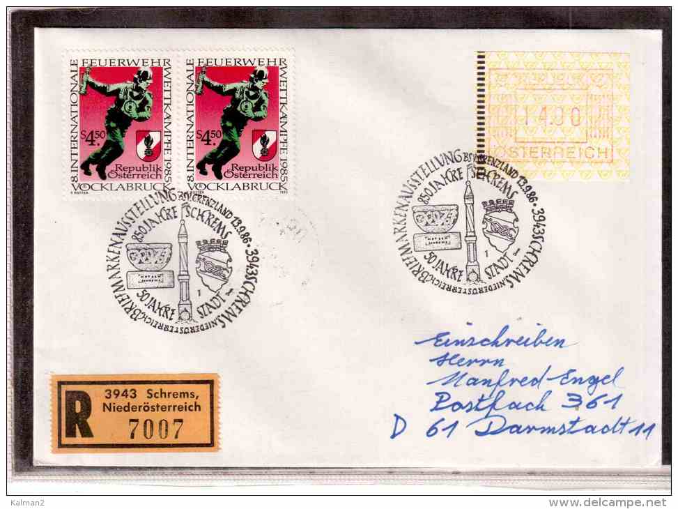 DE1330   -   AUSTRIA POSTAL HISTORY   /   850 JAHRE SCHREMS    /    RE-COVER   SCHREMS 13.9.1986 - Briefe U. Dokumente