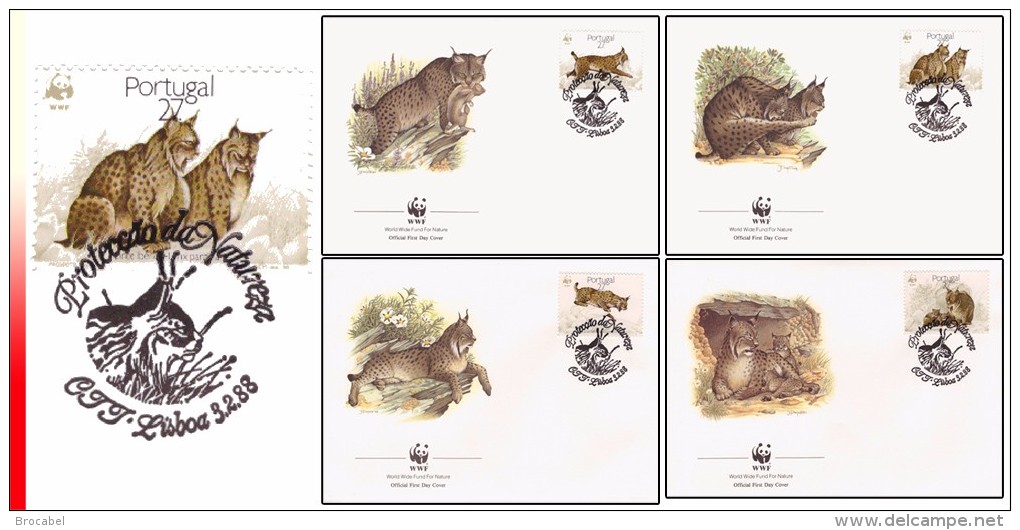 WWF Portugal 4 FDC  Felins - FDC