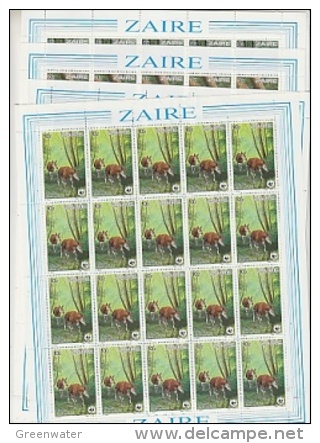 Zaire 1985 WWF/Okapi 4v Sheetlets  ** Mnh (F4643) - Ongebruikt