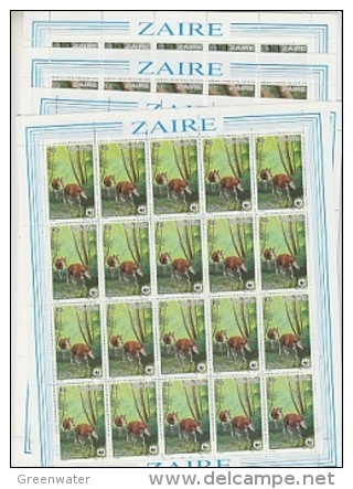 Zaire 1985 WWF/Okapi 4v Sheetlets  ** Mnh (F4643A) - Ongebruikt