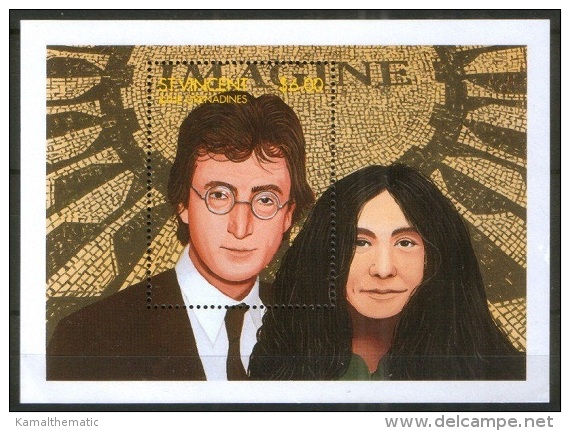 Music, John Lennon, Beatles, Yoko Ono, IMAGINE, St. Vincent Gr. 1995 MNH SS, - Muziek