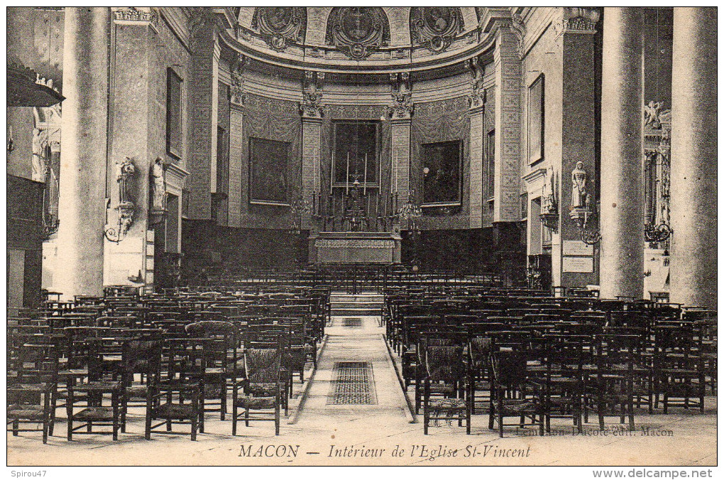 CPA MACON - INTERIEUR DE L'EGLISE SAINT VINCENT - Macon