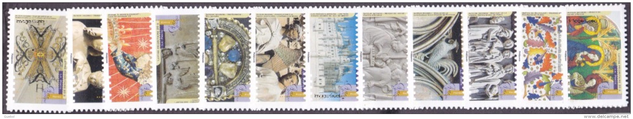 France Autoadhésif ** N°  877 à 888 - Art Gothique  - Détails Architecturaux , Vitraux, Sculptures Etc - Unused Stamps