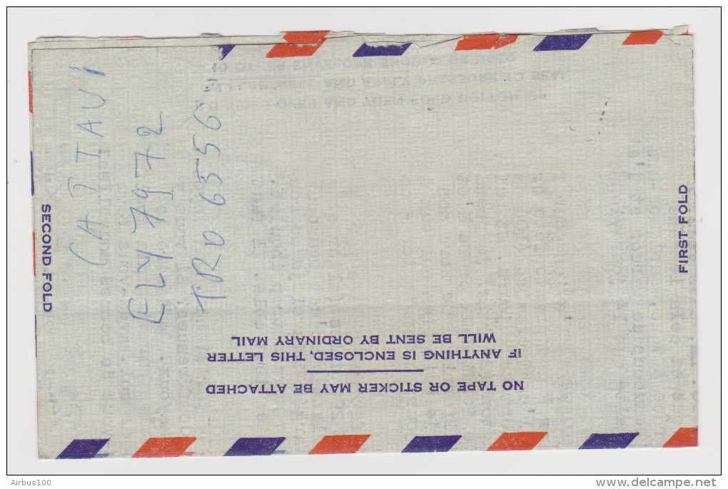 USA AIR LETTER AEROGRAMME BROOKLINE MASSACHUSSETS 24 MAI 1957 POUR PARIS FRANCE - 2 Scans - - 1941-60