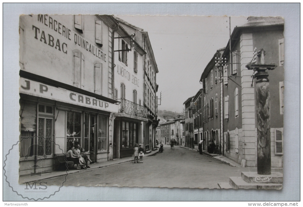 Old Real Photo Postcard France - Ariege, Oust - Rue Principale - Animated - Animé - Oust