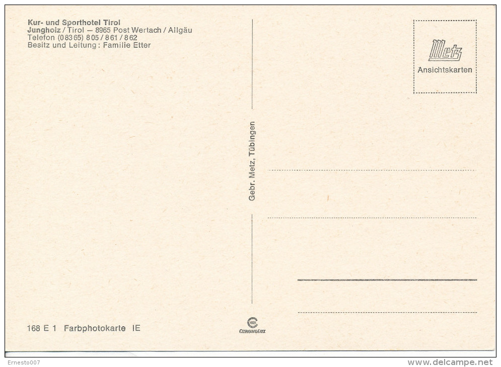 PK/CP, Österreich, Tirol Jungholz, Ungebraucht, - Siehe Scan *) - Jungholz