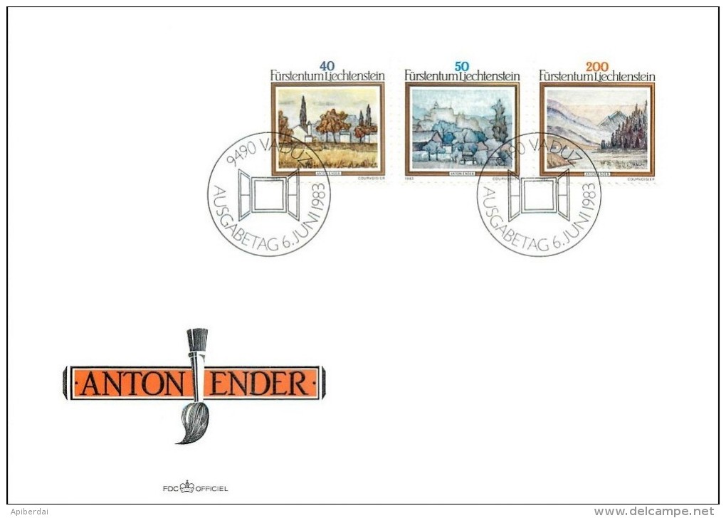 Liechtenstein - 1983 Anton Ender, Peintre FDC - Lettres & Documents