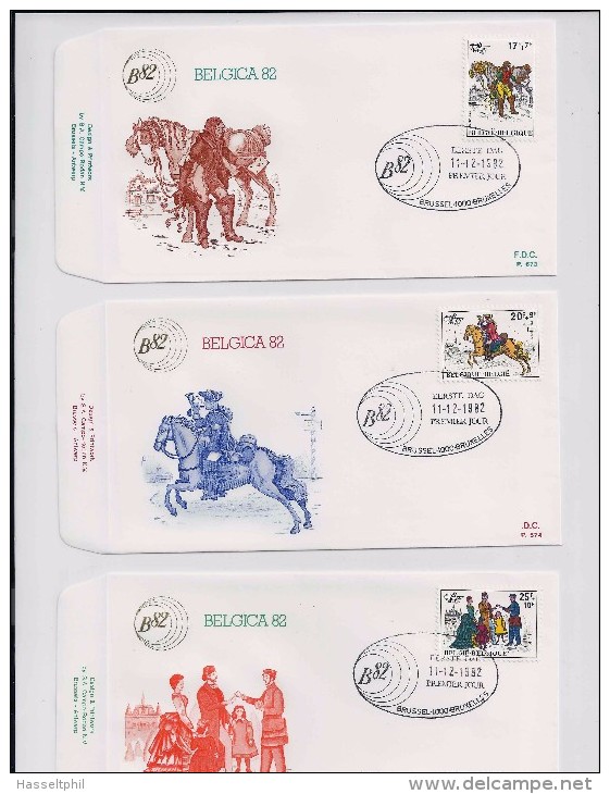 Belgie - Belgique FDC's 2071/76 + 2077 - 1981-1990