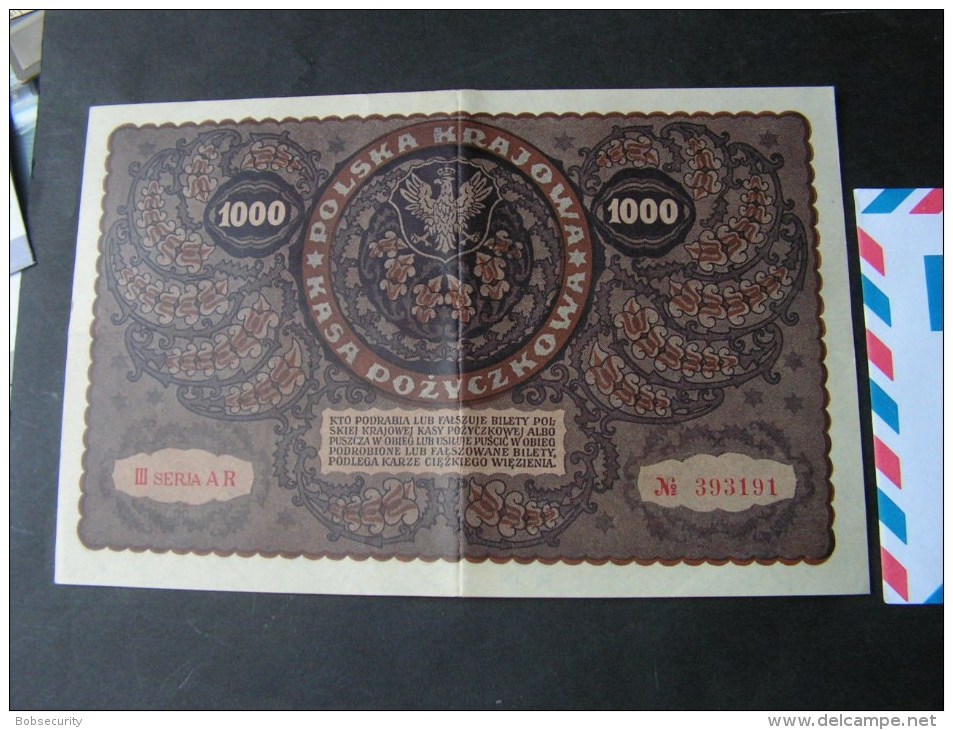 == Polen ,  1000 Mark  1919  Bug Mitte - Poland