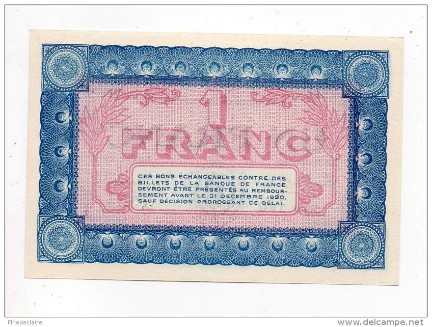 Billet Chambre De Commerce - Nevers - 1 Franc - 12 Novembre 1915 - Série 120 - Sans Filigrane - Neuf - Chambre De Commerce