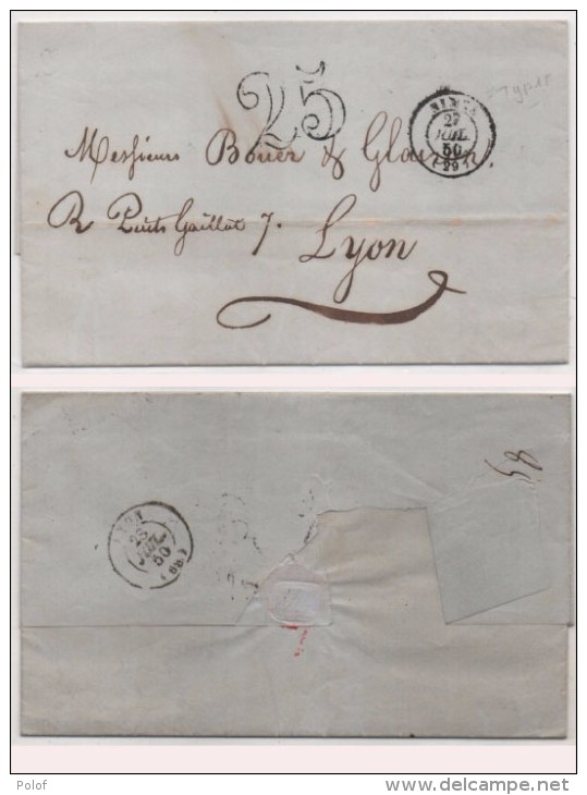 Lettre (LAC) Adressée De NIMES A LYON   (82278) - 1849-1876: Période Classique