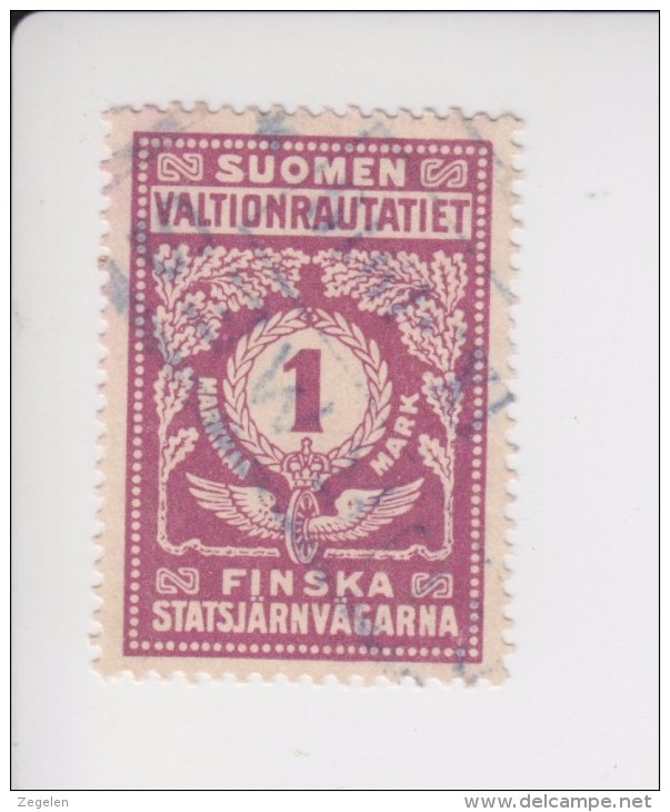 Finland Spoorwegzegel Cataloog Hellman-Sarinen Nationale Spoorwegmaatschappij 45B Gestempeld - Paketmarken