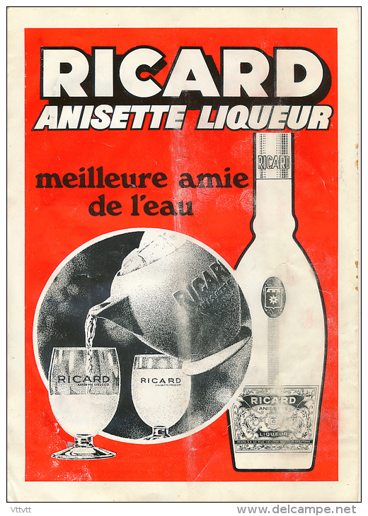 Ancienne Publicité (1976) : RICARD Anisette Liqueur, Meilleure Amie De L'eau - Reclame