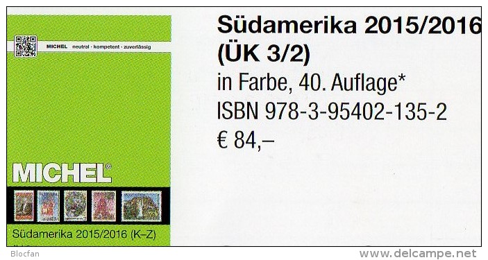 Südamerika Michel Band 3/2 K-Z Briefmarken Katalog 2016 Neu 84€ Paraguay Peru Surinam Uruguay Catalogue Of South-America - Lexiques