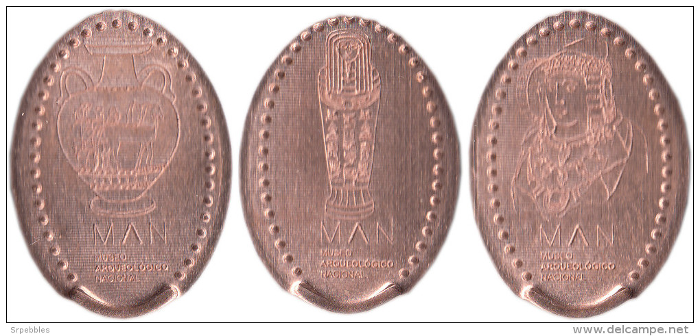 MUSEO ARQUEOLOGICO NACIONAL MADRID - MONEDA ELONGADA - ELONGATED COIN - PRESSED COIN - Souvenirmunten (elongated Coins)