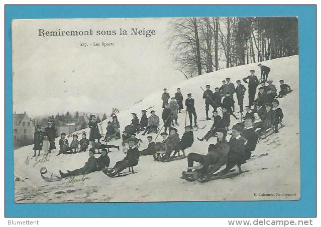 CPA 287 - Les Sports Luges Ski Sport D'hier REMIREMONT Sous La Neige 88 - Remiremont