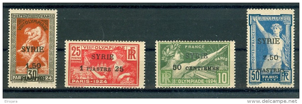 SYRIE Set Mint Without Hinge With ERROR 2,50 Piastre With Reversed V Instead Of A - Sommer 1924: Paris