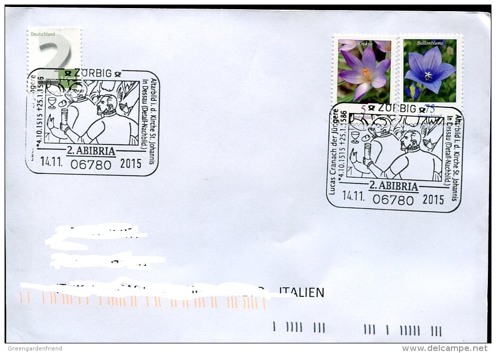 1666 Germany, Special Postmark 2015 Painting Of Lucas Cranach, Altar Of The Church Of St.johannis - Autres & Non Classés