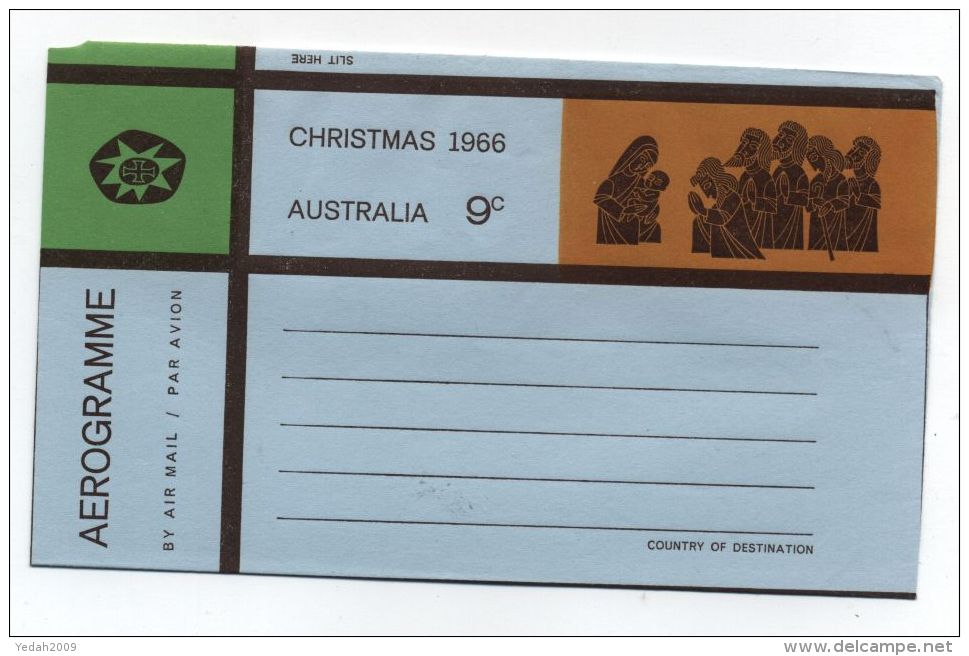 Australia CHRISTMAS NATIVITY MINT AEROGRAMME 1966 - Other & Unclassified