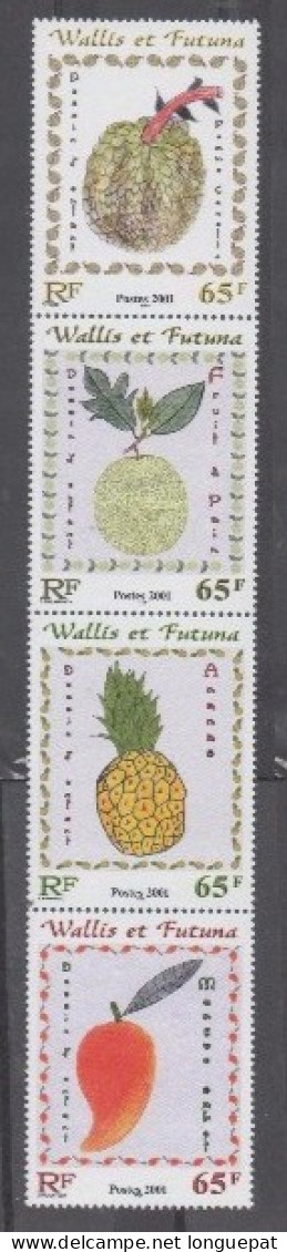 WALLIS Et FUTUNA : Flore - Fruits  De Wallis Et Futuna : Pomme Cannelle, Fruit à Pain, Ananas, Mangue Sabot - - Unused Stamps