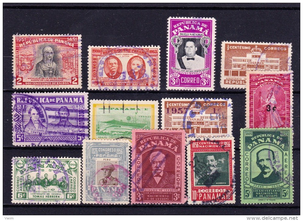 PANAMA - 1952/1956 - LOT V. 13 Waarden/ 13 Valeurs - Used ° - Panama