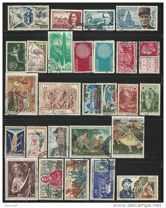 FRANCE 1970 YVERT 1622...1662  USED  CAT VALUE 16.00 EUR - Used Stamps