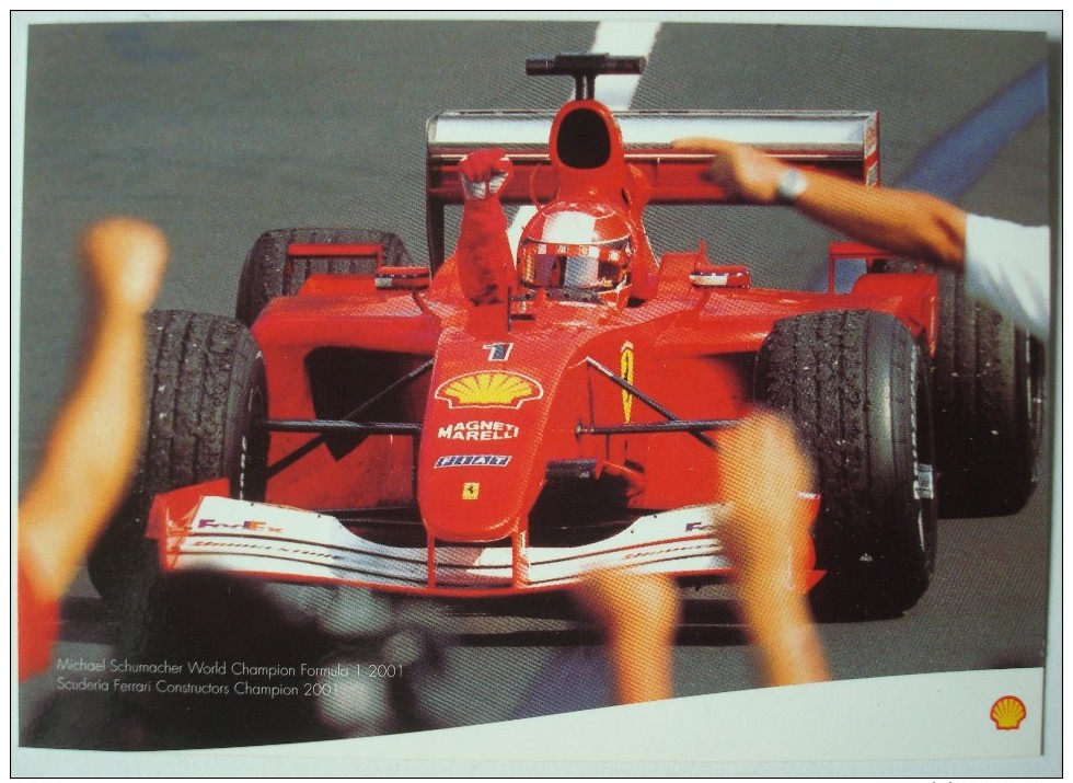 Shell Michael Schumacher Formule 1 Scuderia Ferrari Champion 2001. - Publicité