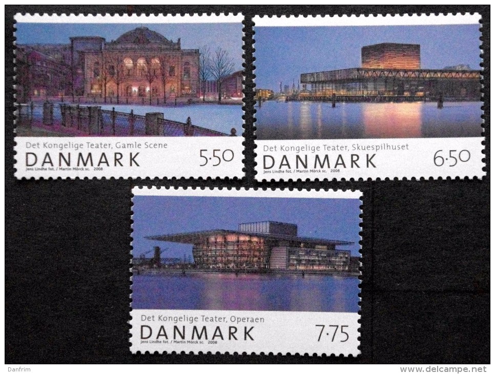 Denmark 2008   Minr.1486-88  MNH (**) National Theater  ( Lot  B 963 ) - Neufs