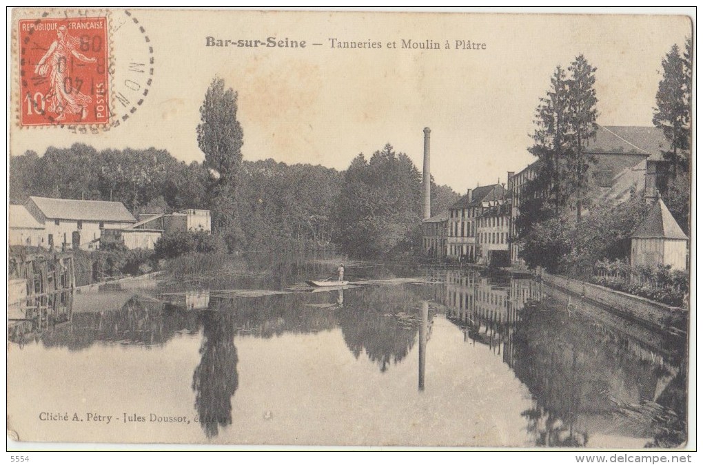 Cpa   10 Aube Bar Sur Seine Tanneries Et Moulin A Platre - Bar-sur-Seine