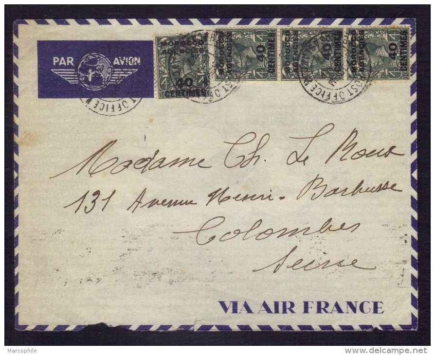 MAROC - MOROCCO - BPO CASABLANCA - AIR FRANCE / 1937 LETTRE AVION POUR PARIS (ref 7151) - Morocco Agencies / Tangier (...-1958)