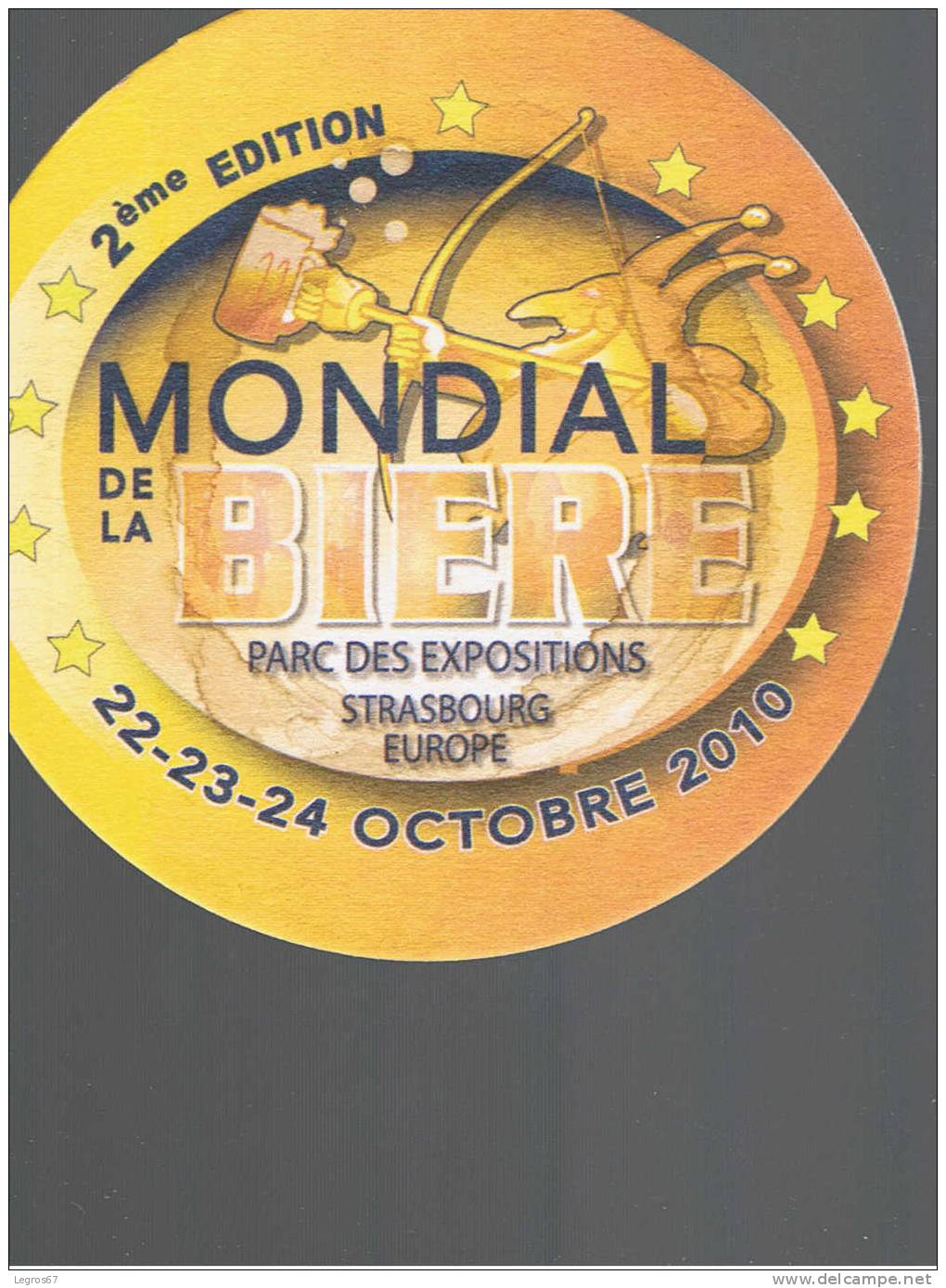 SOUS BOCK MONDIAL DE LA BIERE 2010 - JAUNE - Sous-bocks