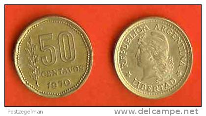 ARGENTINA 1971-6 50 Centavos Brass KM43 C367 - Argentinië