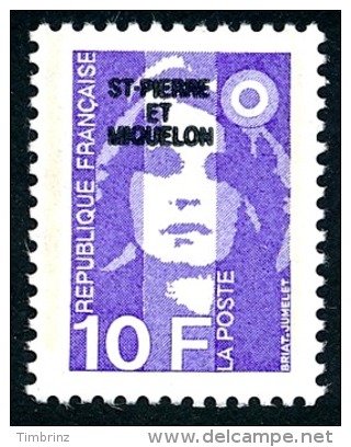 ST-PIERRE ET MIQUELON 1990 - Yv. 526 *   Faciale= 1,52 EUR - Mar.Bicentenaire 10f00 Violet ..Réf.SPM11060 - Neufs