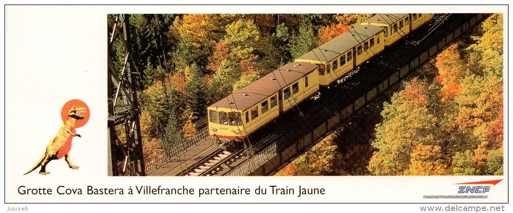 SNCF - LE TRAIN JAUNE - Pyrénées-Orientales : Grotte Cova Bastera Villefranche De Conflent - MARQUE PAGE CARTON - Autres & Non Classés