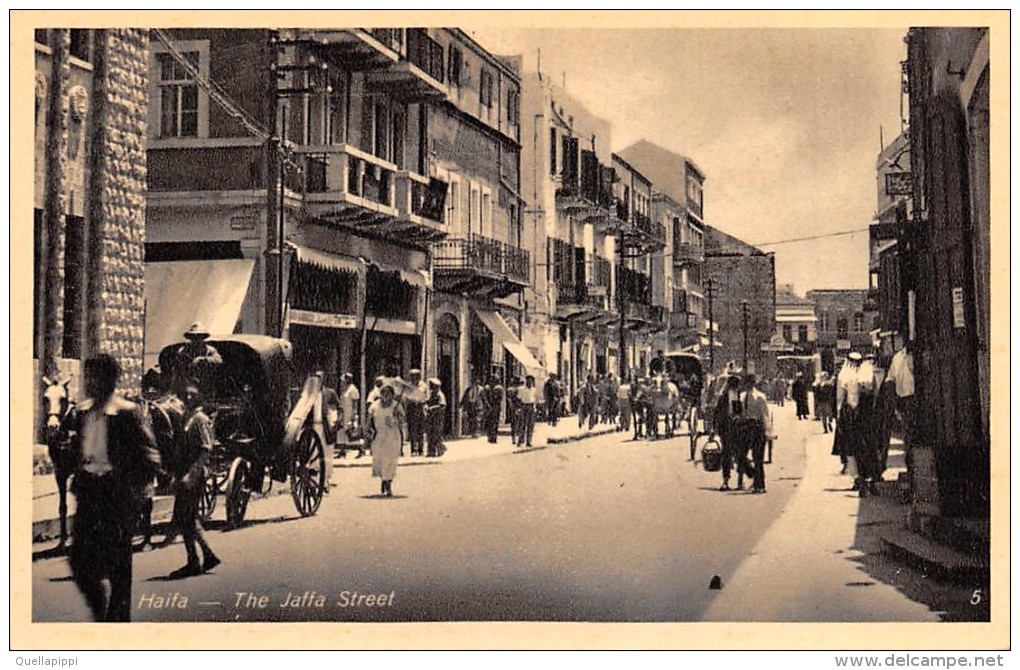 02888 "HAIFA - THE JAFFA STREET" ANIMATA, CARROZZE CON CAVALLI.  CART. NON SPED. - Israel