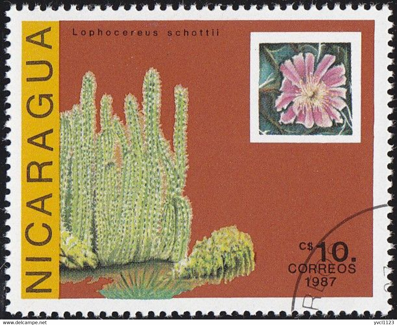 NICARAGUA - Scott #1639 Echinocereus Engelmanii (*) / Used - Cactusses