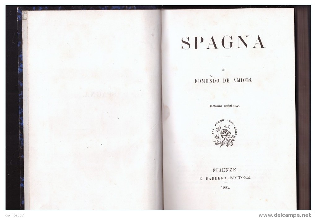 Spagna De Amicis Edmundo  1881 - Poesie