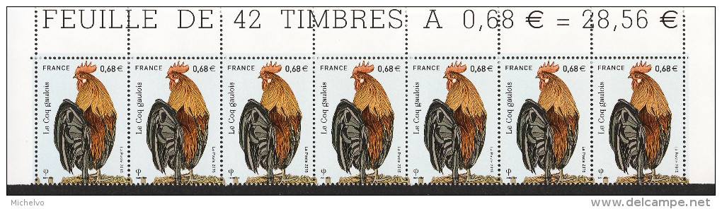 France 2015 - Yv N° 5007 ** - Le Coq Gaulois   (de La Feuille De 42 Timbres) - Nuevos