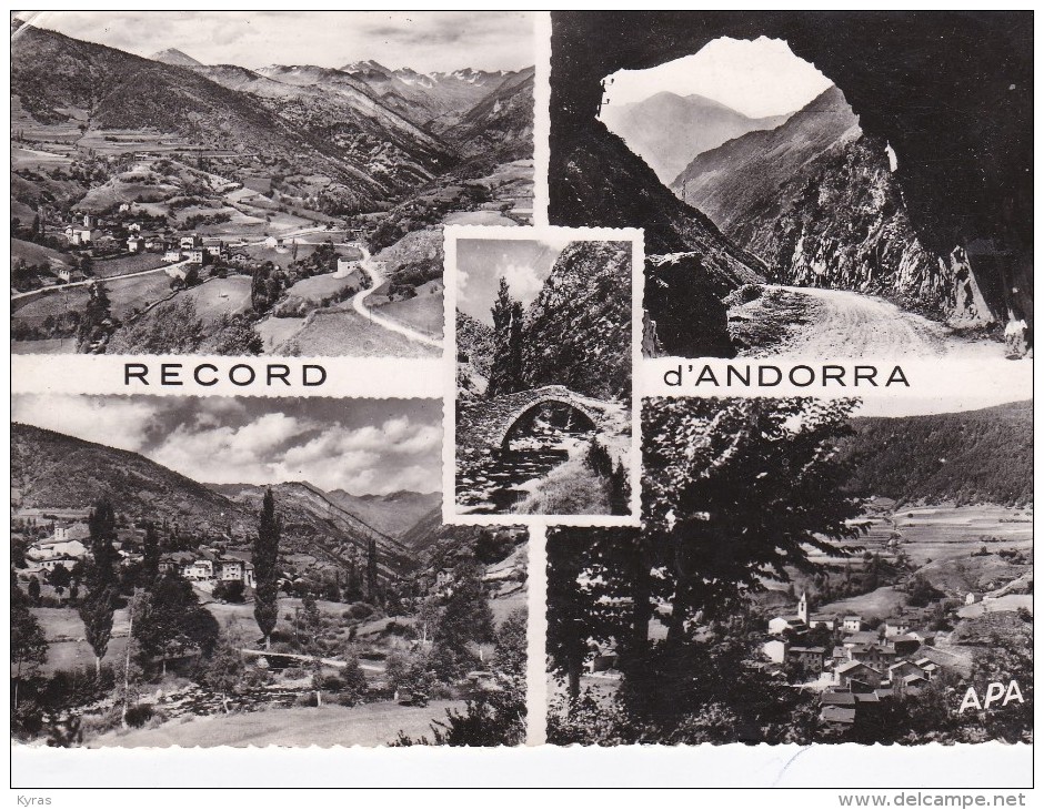 CPSM 10X15  Multivues ANDORRE . VALLS D'ANDORRA . La Massana ( Vue Gale / Tunnels / Pont St Antoine / Vue Partielle) - Andorre