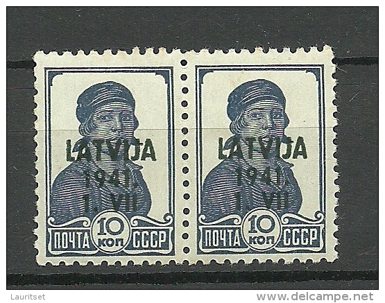 Lettland Latvia 1941 German Occupation Michel 2 In Pair MNH/MH - Lettonie