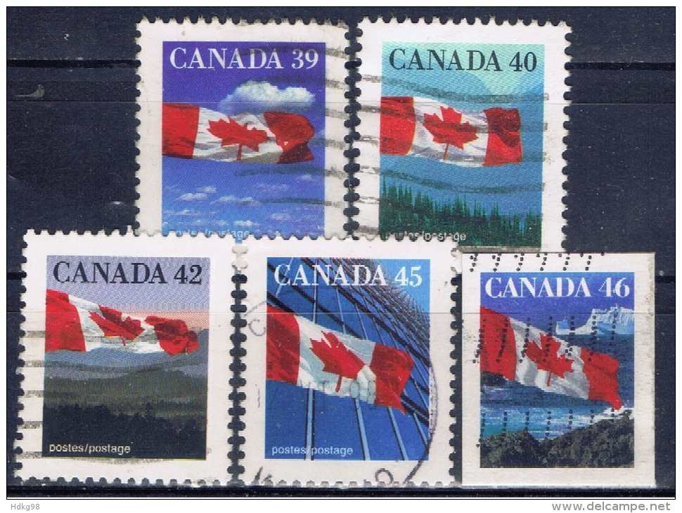 CDN+ Kanada 1989 1990 1991 Mi 1161 1212 1268 1494 Flagge - Gebraucht